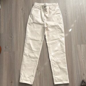 Aritzia Women's Leather off white Pants